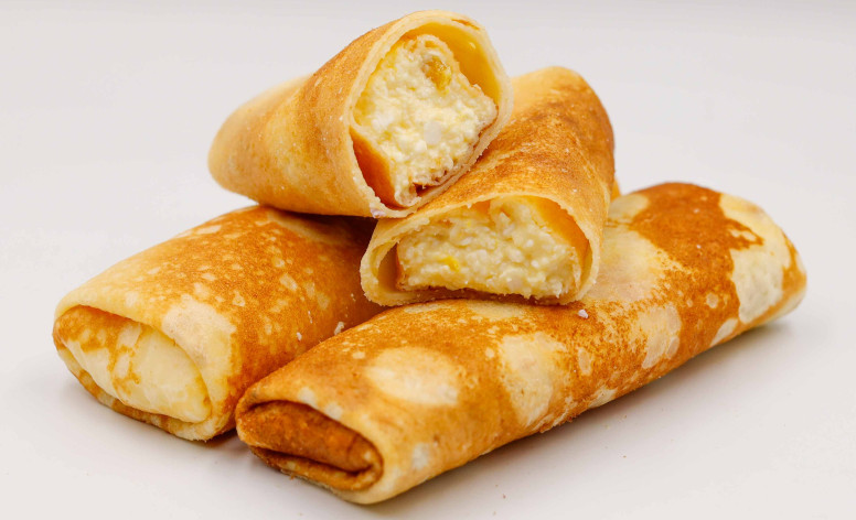 БЛИНЫ С МАНГО И КИСЛОМОЛОЧНЫМ СЫРОМ